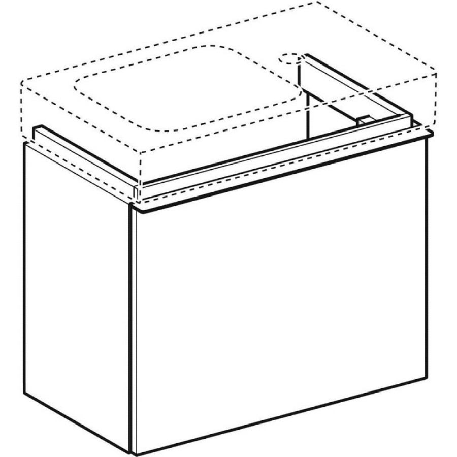 Тумба под раковину Geberit iCon 840052000, 52 см, подвесная, цвет белый глянец
