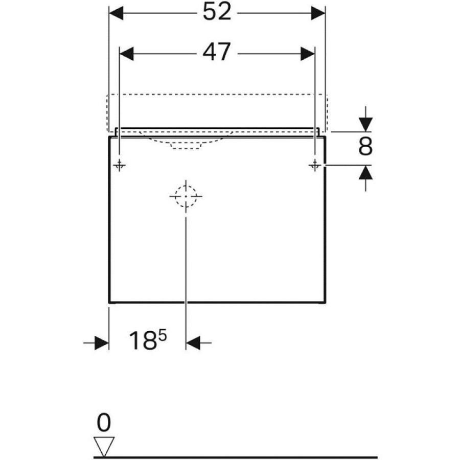Тумба под раковину Geberit iCon 840052000, 52 см, подвесная, цвет белый глянец