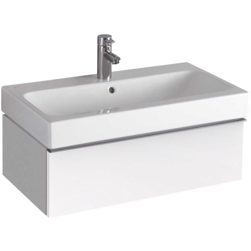 Тумба под раковину Geberit iCon 840275000, 74 см, подвесная, цвет белый глянец