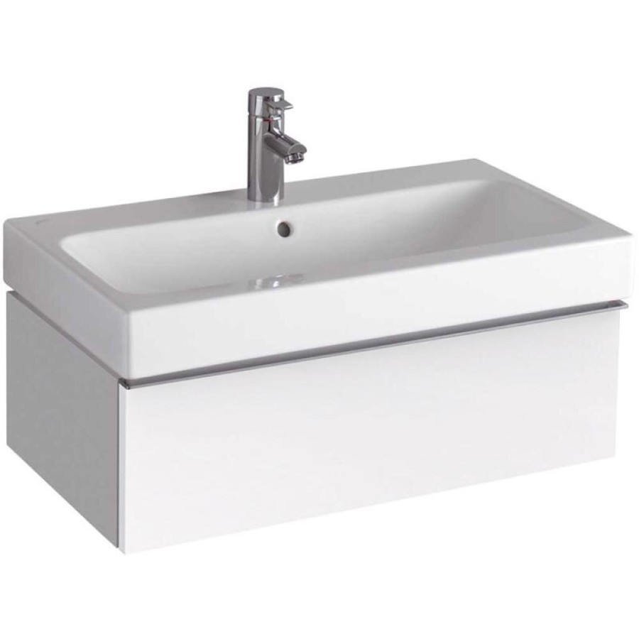 Тумба под раковину Geberit iCon 840275000, 74 см, подвесная, цвет белый глянец