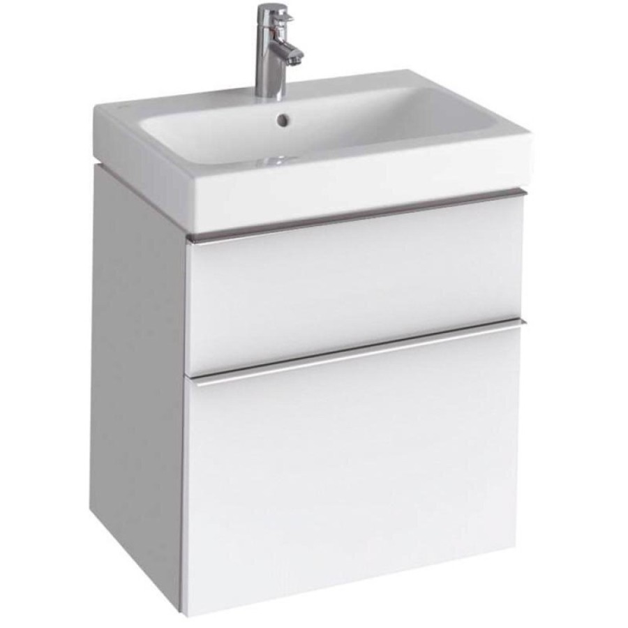 Тумба под раковину Geberit iCon 840360000, 60 см, подвесная, цвет белый глянец