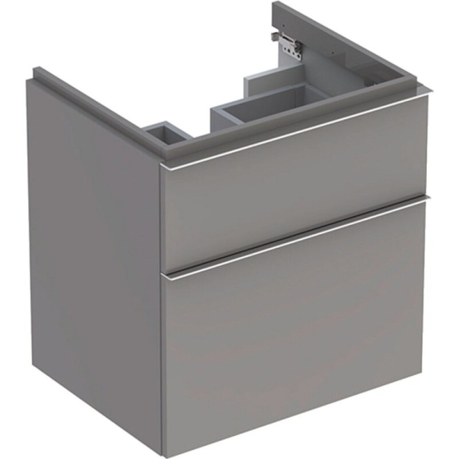 Тумба под раковину Geberit iCon 840362000, 60 см, подвесная, цвет платиновый