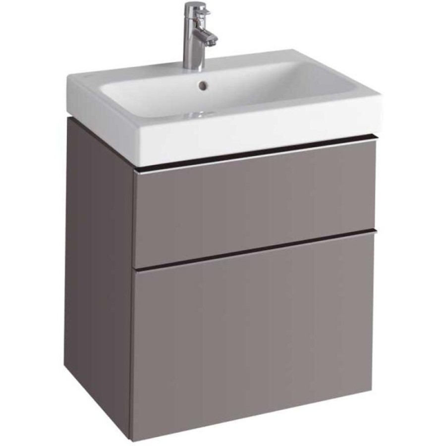 Тумба под раковину Geberit iCon 840362000, 60 см, подвесная, цвет платиновый