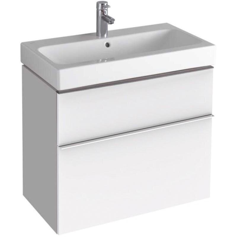 Тумба под раковину Geberit iCon 840375000, 74 см, подвесная, цвет белый глянец