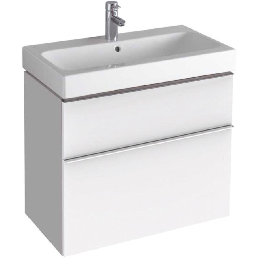 Тумба под раковину Geberit iCon 840375000, 74 см, подвесная, цвет белый глянец