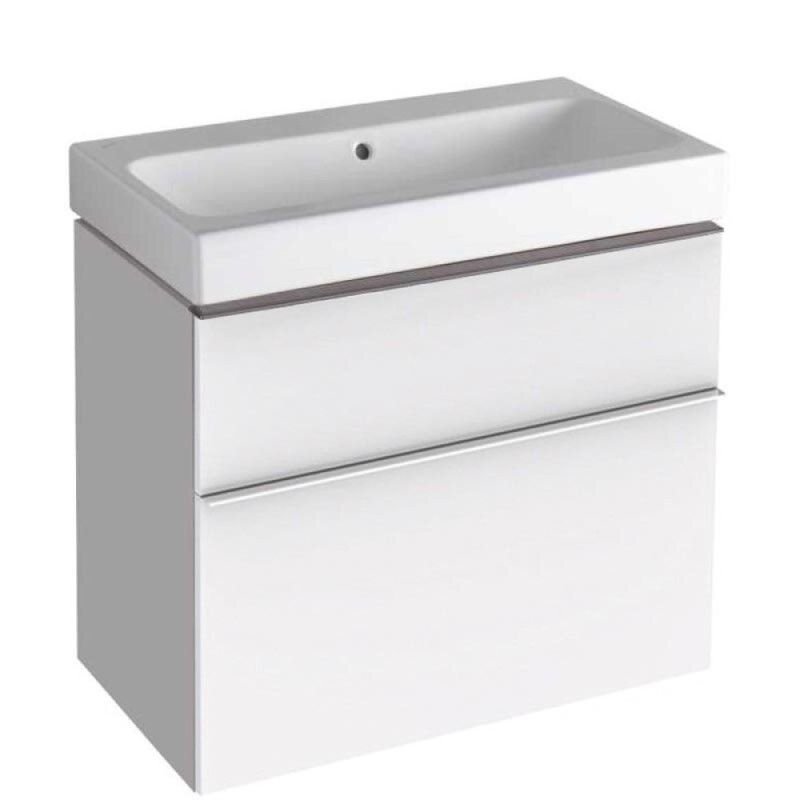 Тумба под раковину Geberit iCon 840375000, 74 см, подвесная, цвет белый глянец