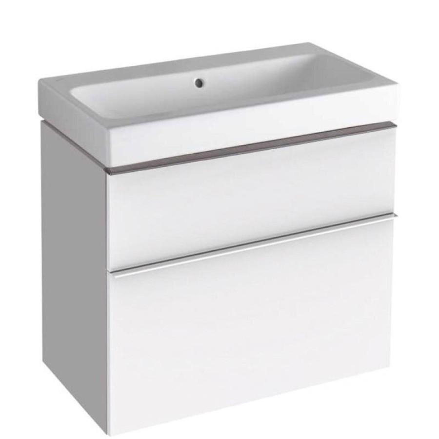 Тумба под раковину Geberit iCon 840375000, 74 см, подвесная, цвет белый глянец
