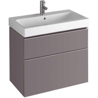 Тумба под раковину Geberit iCon 840377000, 74 см, подвесная, цвет платиновый
