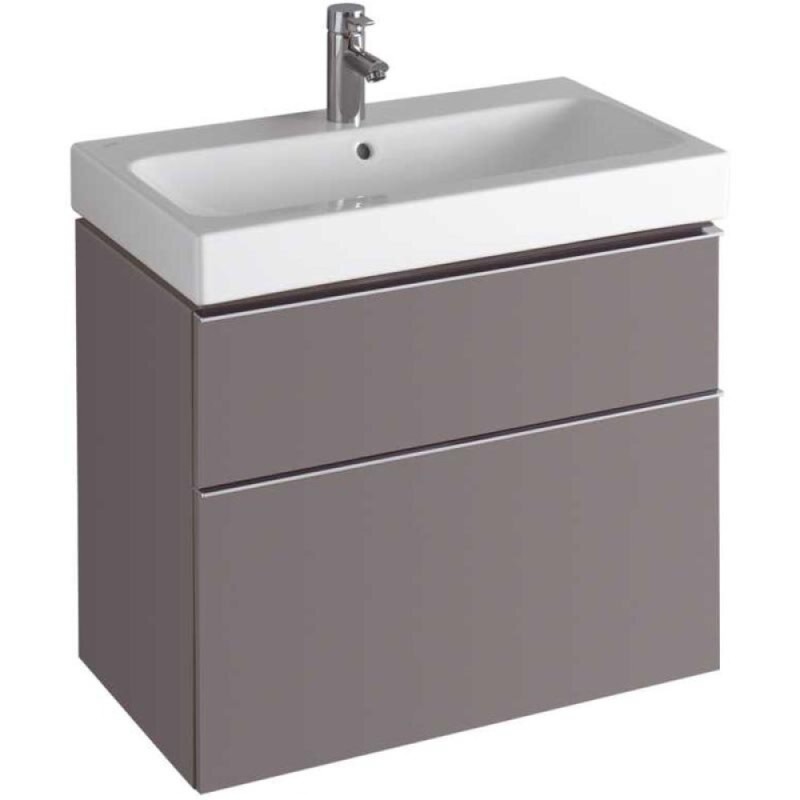 Тумба под раковину Geberit iCon 840377000, 74 см, подвесная, цвет платиновый