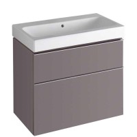 Тумба под раковину Geberit iCon 840377000, 74 см, подвесная, цвет платиновый