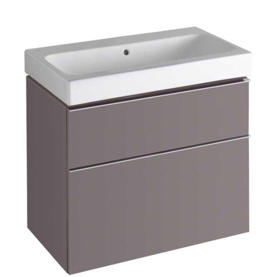 Тумба под раковину Geberit iCon 840377000, 74 см, подвесная, цвет платиновый
