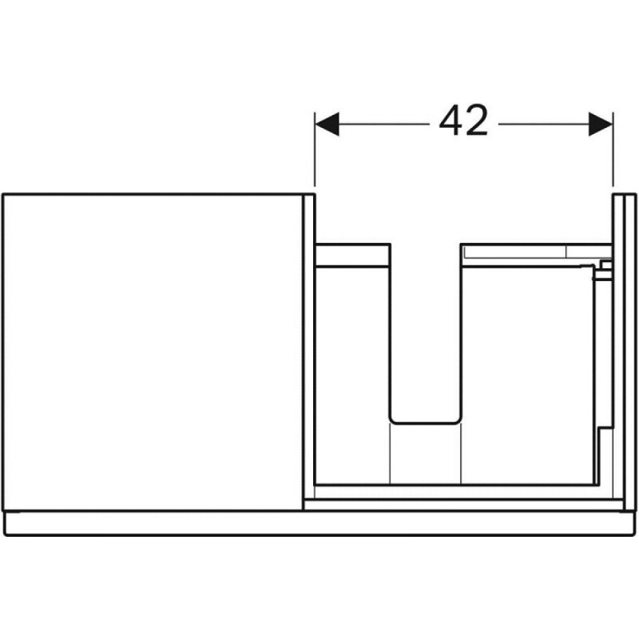 Тумба под раковину Geberit iCon 840490000/840590000, 89 см, L/R, подвесная, цвет белый глянец
