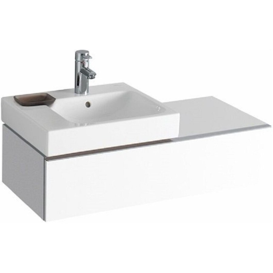 Тумба под раковину Geberit iCon 840490000/840590000, 89 см, L/R, подвесная, цвет белый глянец