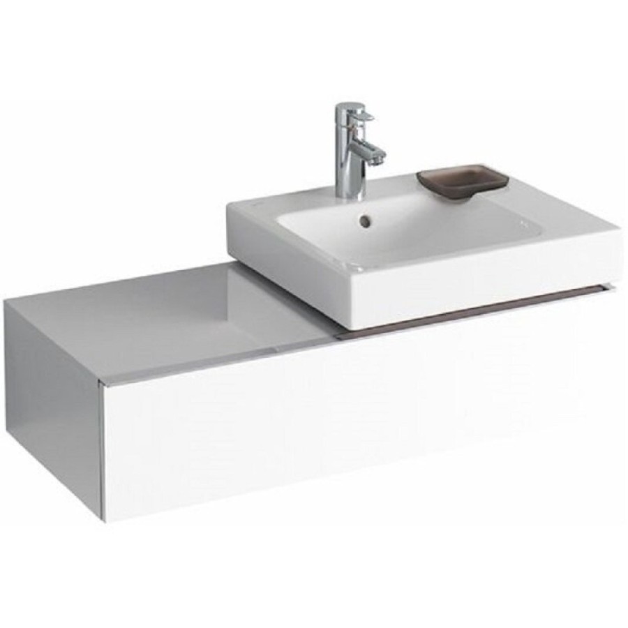 Тумба под раковину Geberit iCon 840490000/840590000, 89 см, L/R, подвесная, цвет белый глянец