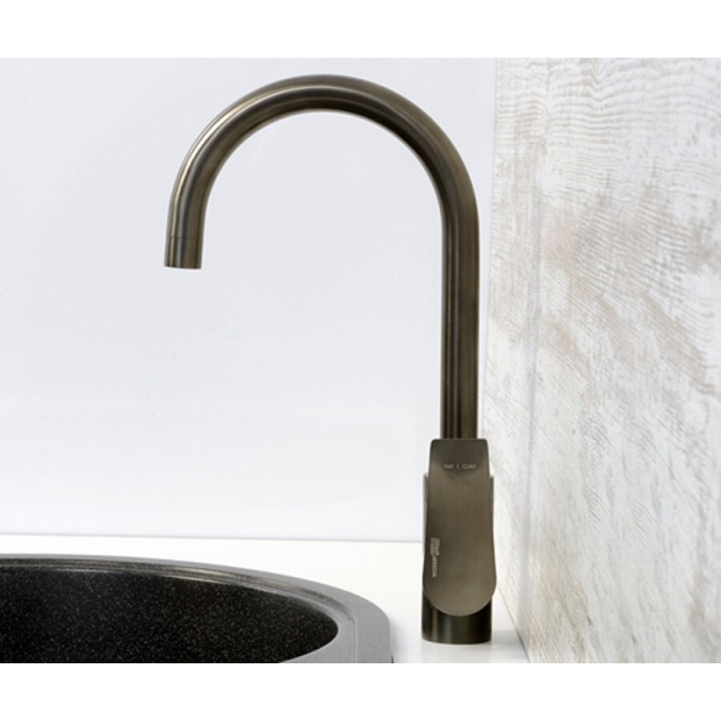 Смеситель WasserKRAFT 8407 для кухонной мойки, вороненая сталь, gunmetal