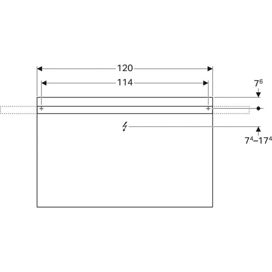 Зеркало Geberit iCon 840720000, 120 см, с LED подсветкой, белое