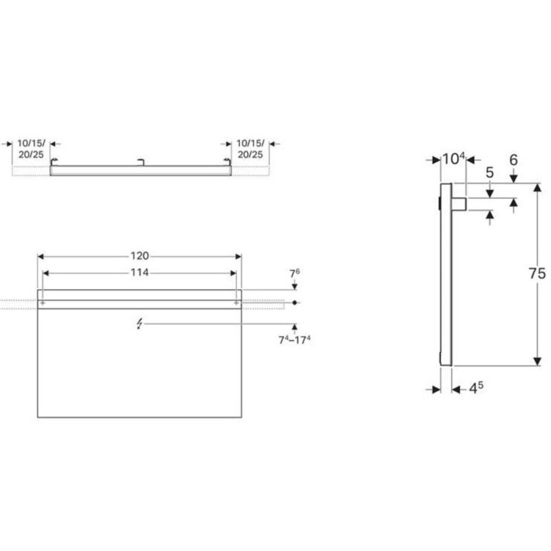 Зеркало Geberit iCon 840720000, 120 см, с LED подсветкой, белое
