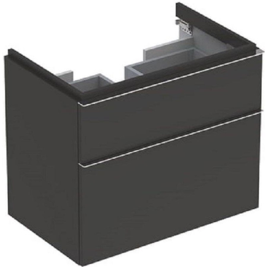 Тумба под раковину Geberit iCon 841376000, 74 см, подвесная, цвет темно-серый матовый