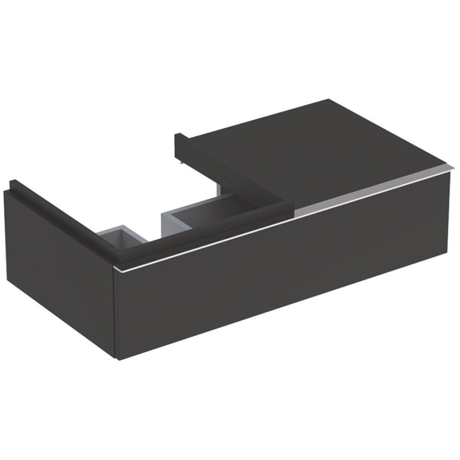 Тумба под раковину Geberit iCon 841491000/841591000, 89 см, L/R, подвесная, цвет тёмно-серый матовый