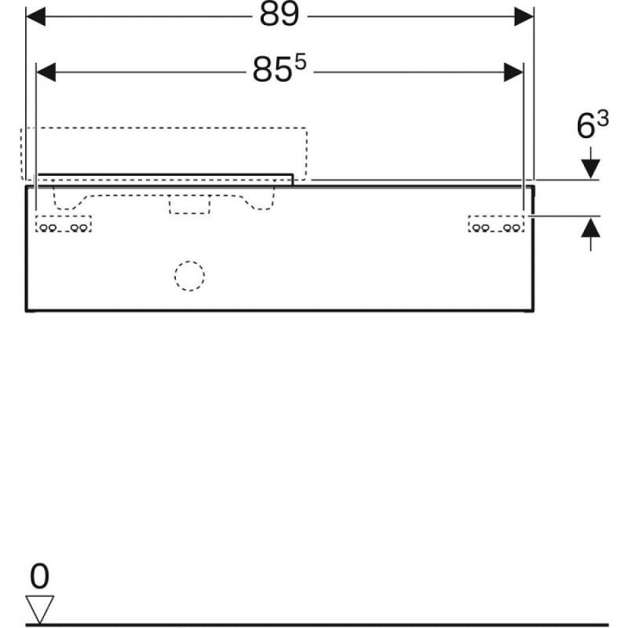 Тумба под раковину Geberit iCon 841491000/841591000, 89 см, L/R, подвесная, цвет тёмно-серый матовый