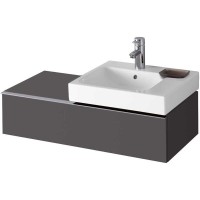 Тумба под раковину Geberit iCon 841491000/841591000, 89 см, L/R, подвесная, цвет тёмно-серый матовый