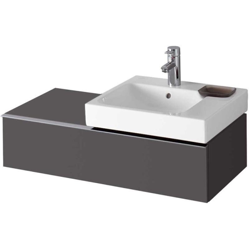 Тумба под раковину Geberit iCon 841491000/841591000, 89 см, L/R, подвесная, цвет тёмно-серый матовый