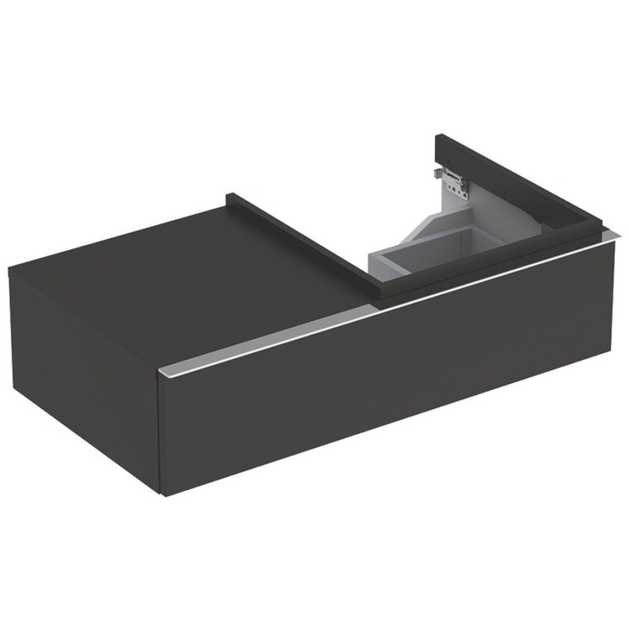 Тумба под раковину Geberit iCon 841491000/841591000, 89 см, L/R, подвесная, цвет тёмно-серый матовый