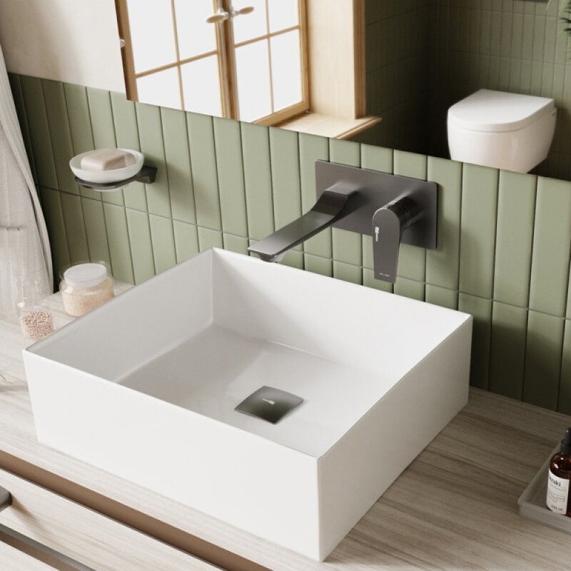Смеситель скрытого монтажа для раковины WasserKRAFT Wiese, вороненая сталь, gunmetal, 8430