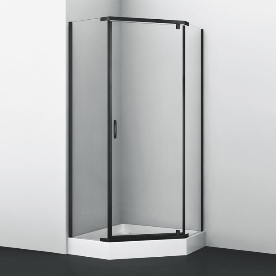 Душевой уголок WasserKRAFT Wiese 84P 84P11, 90 х 90 см, профиль черный, стекло прозрачное