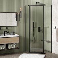 Душевой уголок WasserKRAFT Wiese 84P 84P11, 90 х 90 см, профиль черный, стекло прозрачное