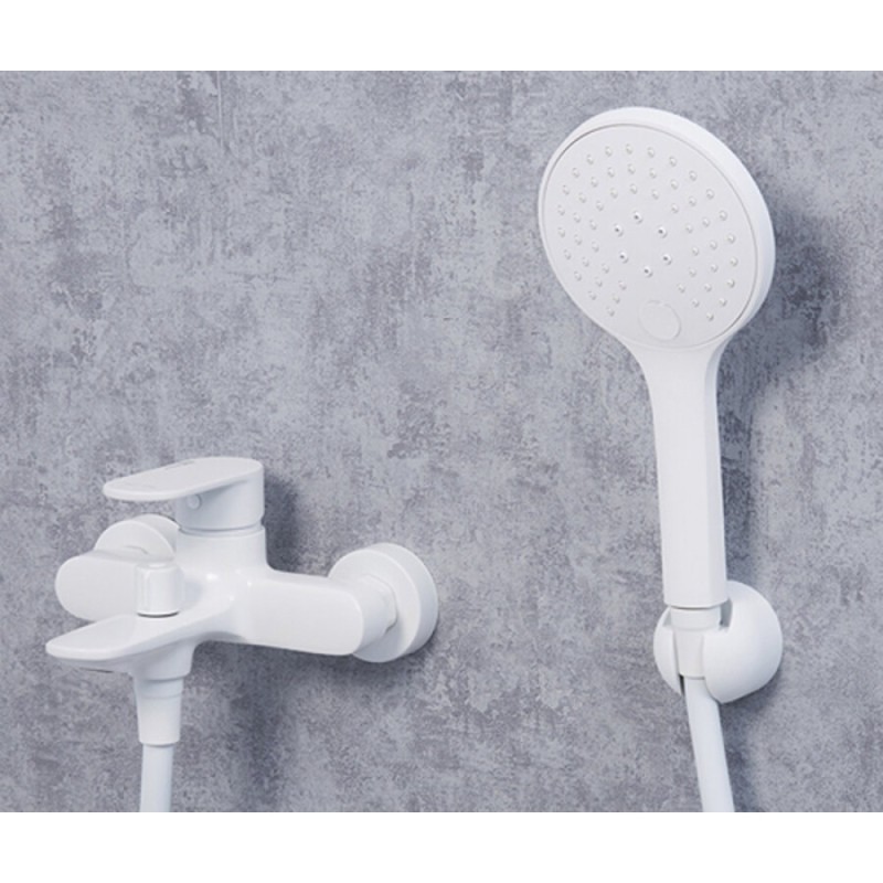 Смеситель WasserKRAFT для ванны и душа, цвет белый Soft-touch, 8501