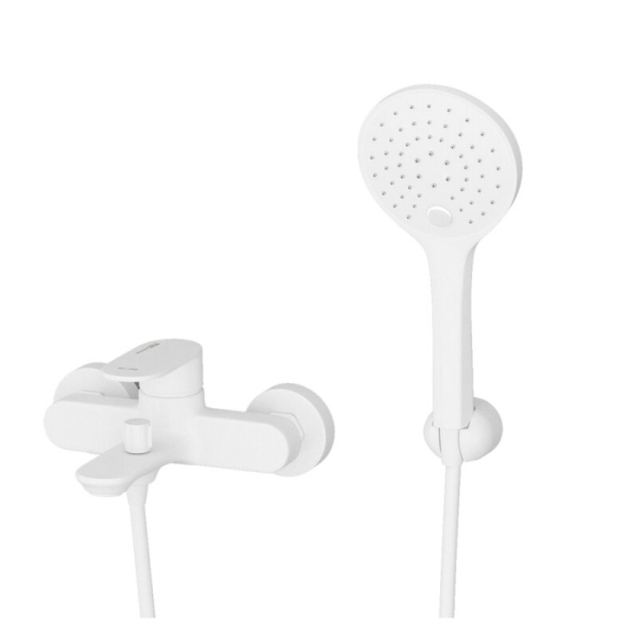 Смеситель WasserKRAFT для ванны и душа, цвет белый Soft-touch, 8501