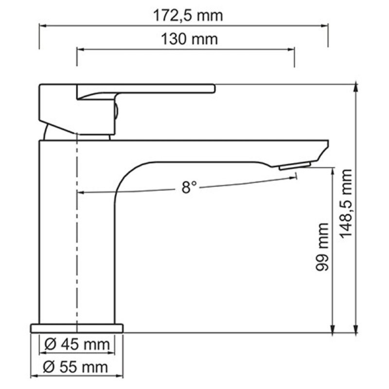 Смеситель WasserKRAFT для раковины, цвет белый Soft-touch, 8503
