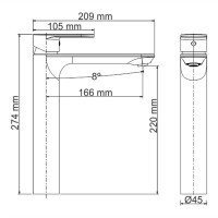 Смеситель WasserKRAFT для раковины, цвет белый Soft-touch, 8503H