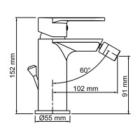 Смеситель WasserKRAFT Mindel, для биде, с донным клапаном, цвет белый Soft-touch, 8506