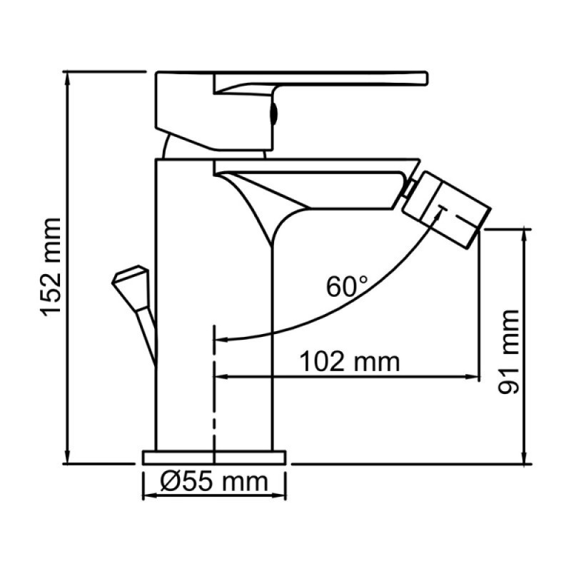 Смеситель WasserKRAFT Mindel, для биде, с донным клапаном, цвет белый Soft-touch, 8506