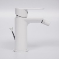 Смеситель WasserKRAFT Mindel, для биде, с донным клапаном, цвет белый Soft-touch, 8506