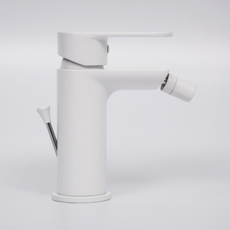 Смеситель WasserKRAFT Mindel, для биде, с донным клапаном, цвет белый Soft-touch, 8506