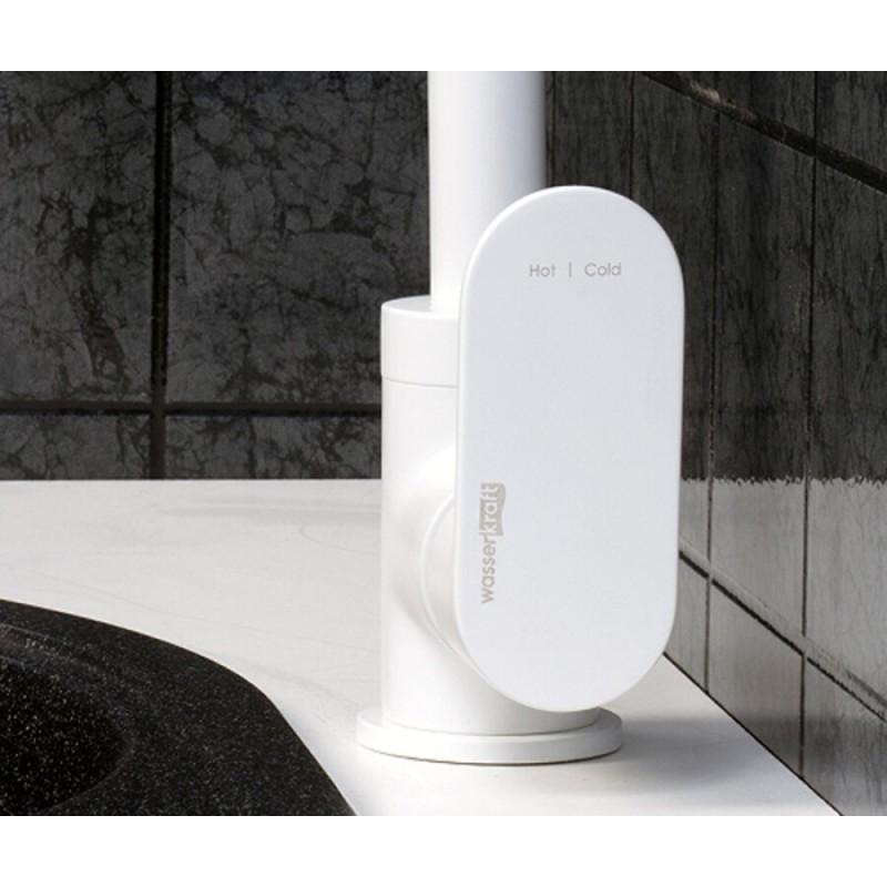 Смеситель WasserKRAFT для кухонной мойки, цвет белый Soft-touch, 8507