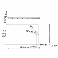 Душевой поддон WasserKRAFT Mindel 85T 85T06, 120 х 80 см, белый матовый