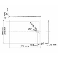 Душевой поддон WasserKRAFT Mindel 85T 85T07, 120 х 90 см, белый матовый