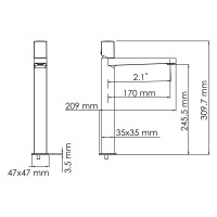 Смеситель для раковины WasserKRAFT Naab, хром, 8603H