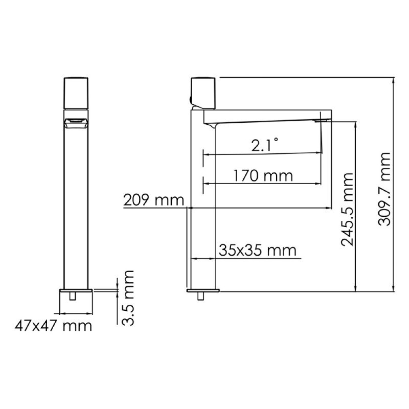 Смеситель для раковины WasserKRAFT Naab, хром, 8603H