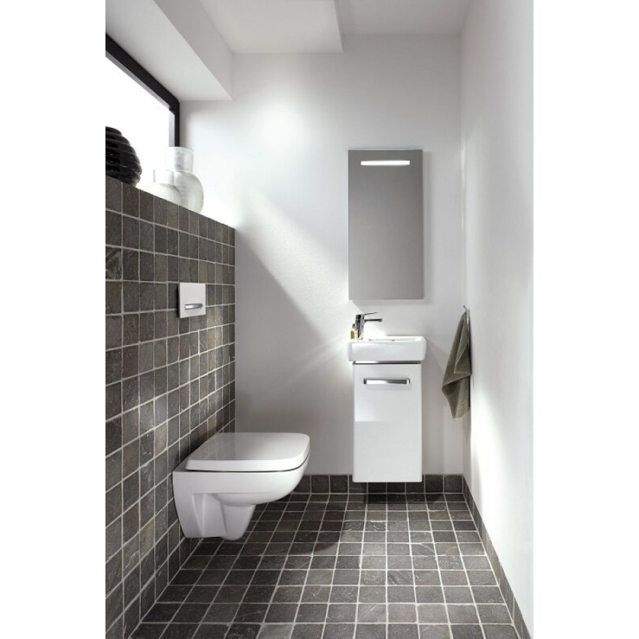 Тумба под раковину Geberit Renova Compact 862040000, 35 см, подвесная, цвет белый глянцевый