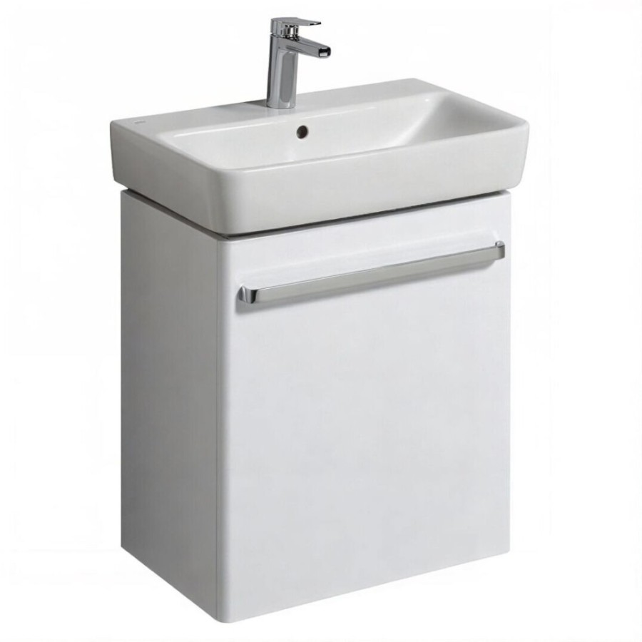 Тумба с раковиной Geberit Renova Compact, 55 см, цвет белый глянцевый, 862060000/226160000