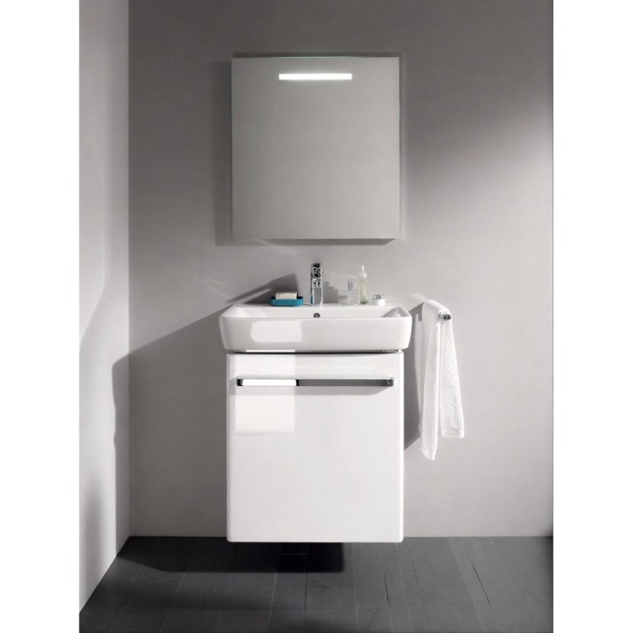 Тумба с раковиной Geberit Renova Compact, 55 см, цвет белый глянцевый, 862060000/226160000