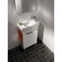 Тумба под раковину Geberit Renova Compact, 50 см, с полотенцедержателем слева, цвет белый глянцевый, 862250000