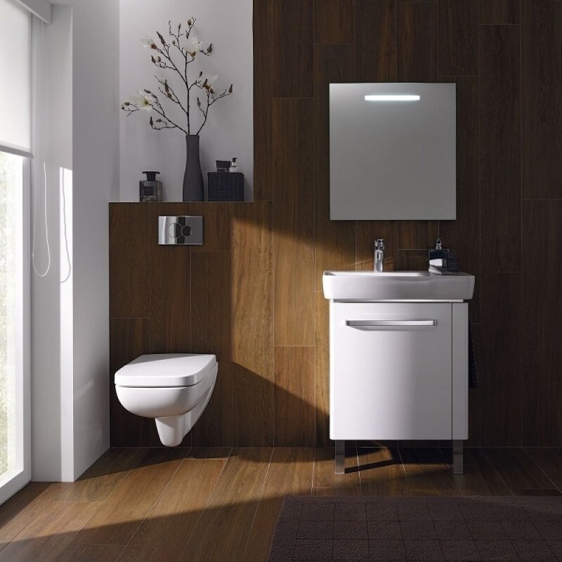 Тумба под раковину Geberit Renova Nr. 1 862265000/862065000, 60 см, L/R, подвесная, с полотенцедержателем, цвет белый