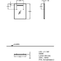 Зеркало Geberit Renova Nr. 1 862350000, 50 см, с LED подсветкой, белое