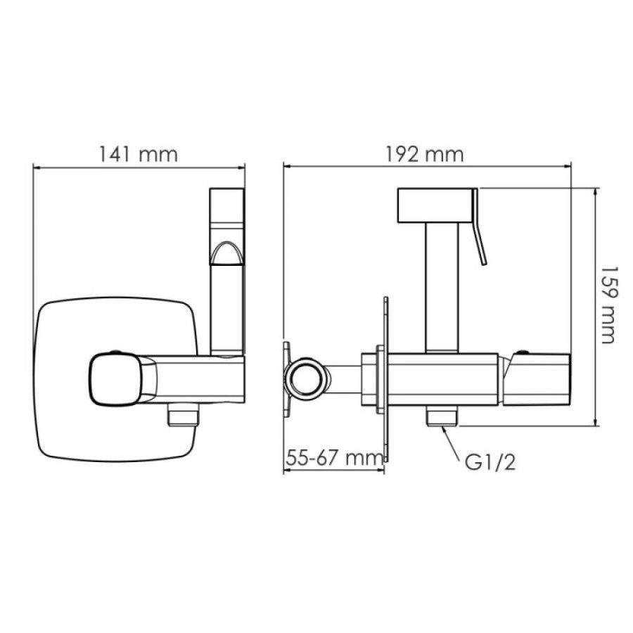 Гигиенический душ WasserKRAFT Naab, 8638, со смесителем, хром